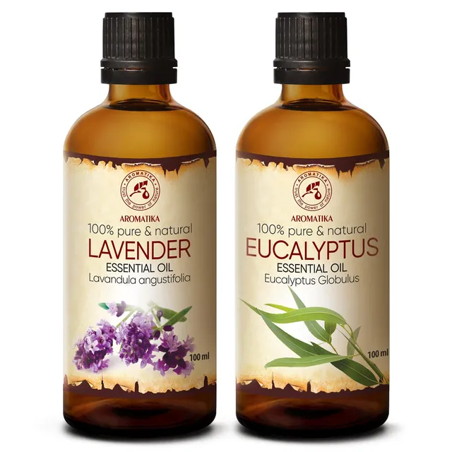 aromatika-essential-oils-therisches-l-set-lavendel-eukalyptus-2x100ml image 1