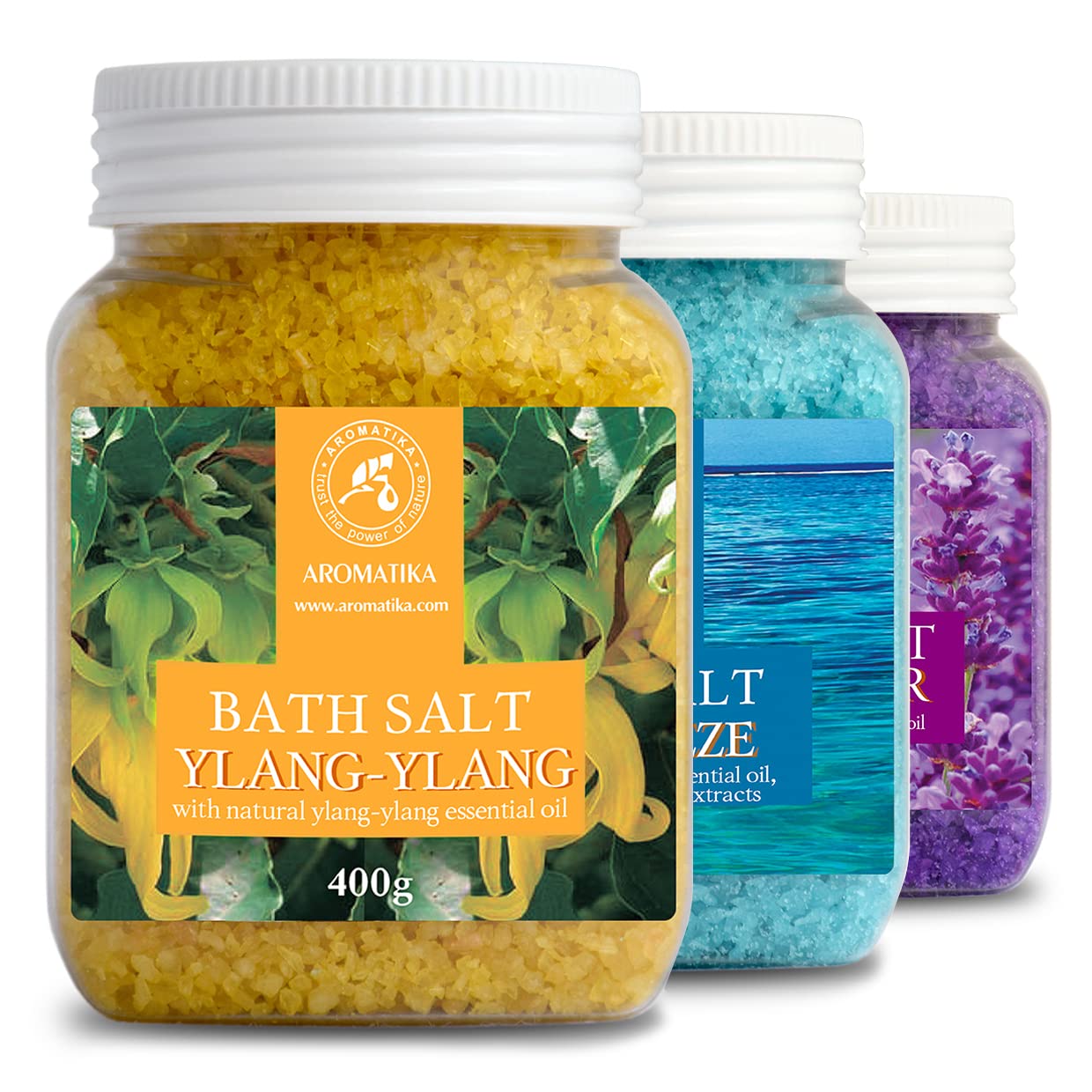 aromatika-badesalz-set-lavendel-meeresbrise-ylang-3x400g-bad image 1