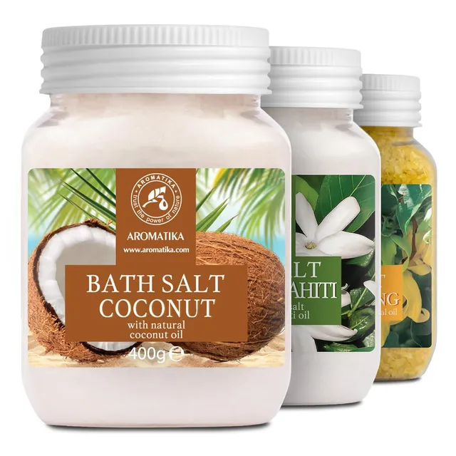 aromatika-bath-salts-epsom-salz-set-kokos-monoi-ylang-3x400g image 1