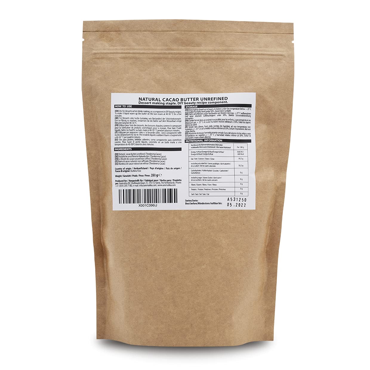 aromatika-cacao-butter-250-g-kakaobutter-unraffiniert image 3