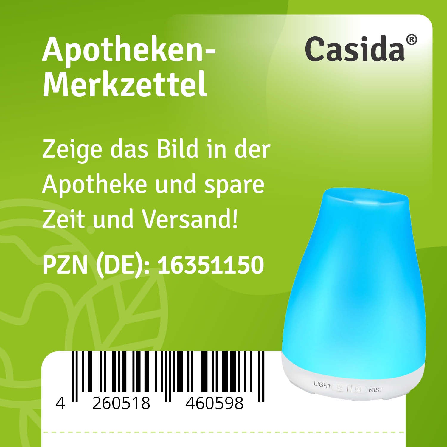 casida-aromadiffuser-wei-kompakt-led-luftbefeuchter-150ml image 3
