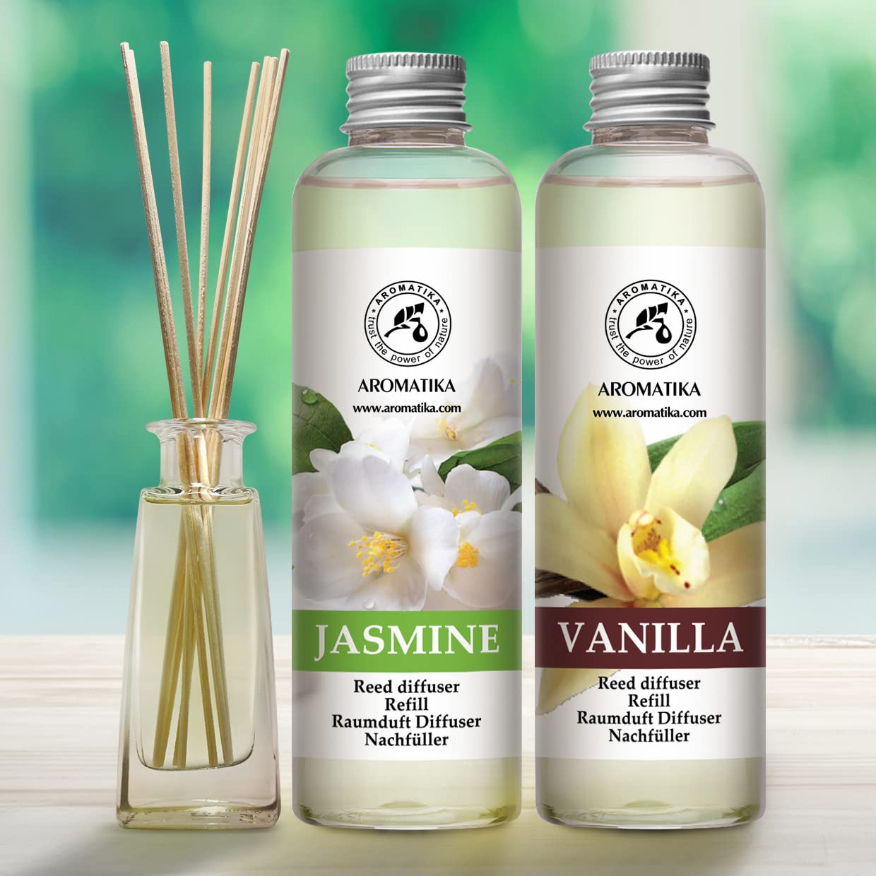 aromatika-reed-diffuser-refill-vanille-jasmin-2x200ml image 3