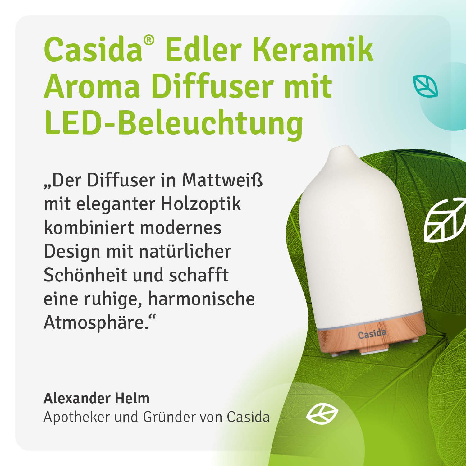 casida-keramik-diffuser-mit-6-d-ften-aroma-diffuser-wei-mit-led image 4