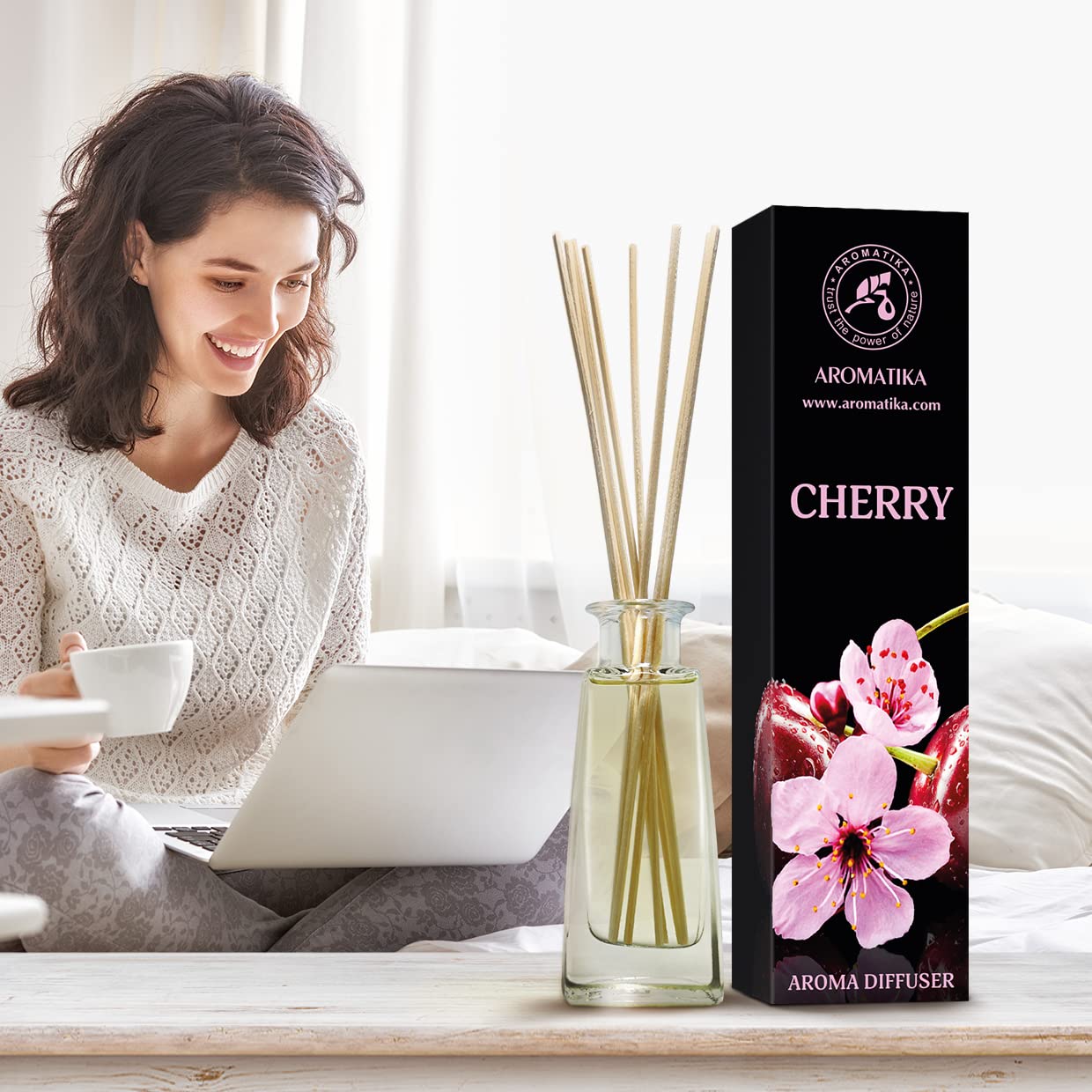 aromatika-reed-diffusers-kirsche-raumduft-100-ml-st-bchen image 8