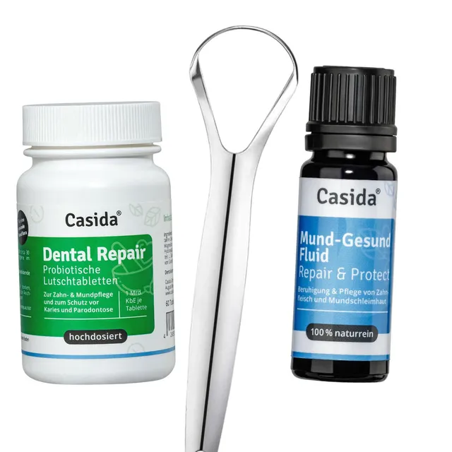 casida-oral-health-set-mundpflege-fluid-lutschtabletten-zungenreiniger image 1