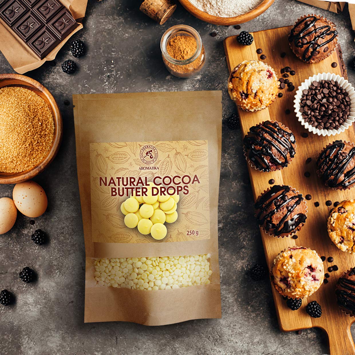 aromatika-kakaobutter-chips-250-g-rein-kaltgepresst image 5