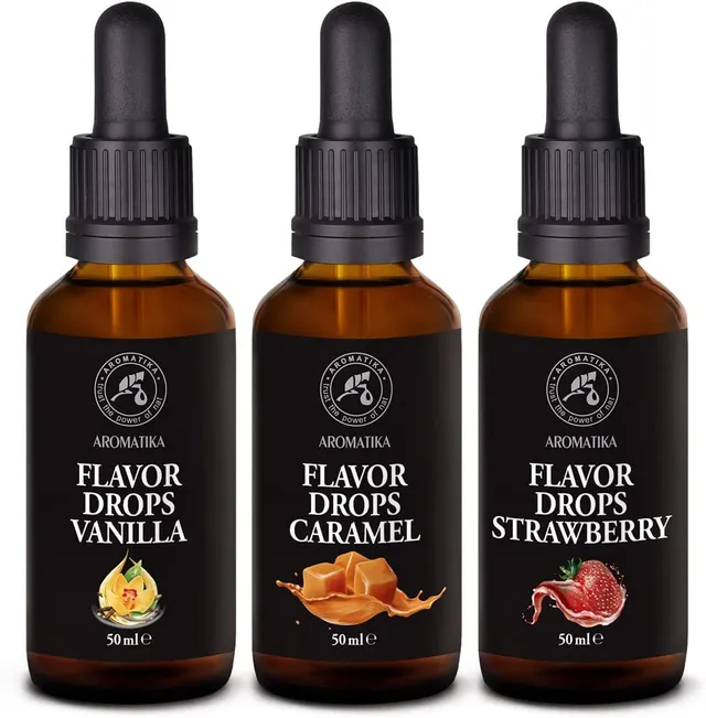 aromatika-flavour-drops-set-karamell-vanille-erdbeere-3x50ml image 1