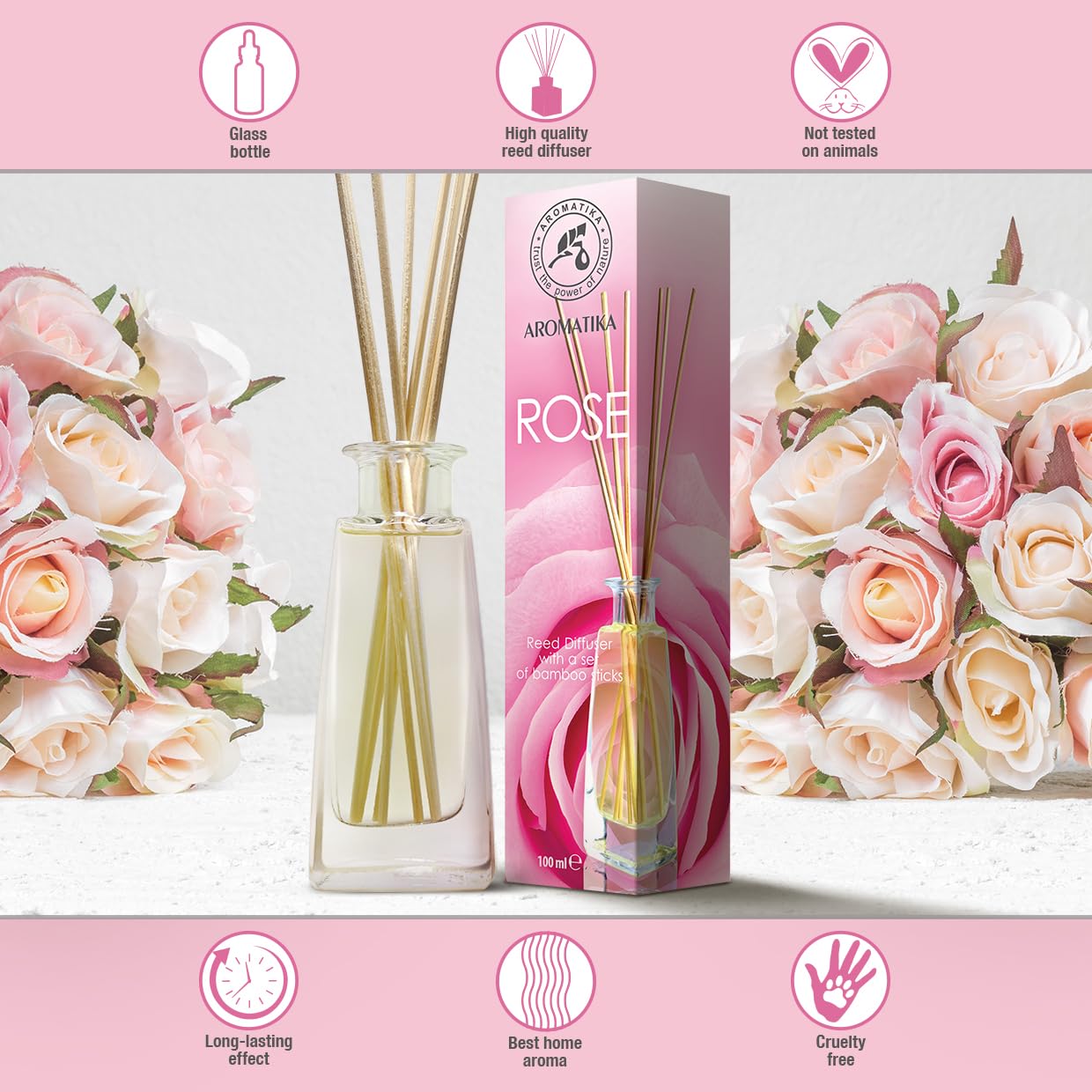aromatika-reed-diffusers-raumduft-rose-100-ml-set image 4