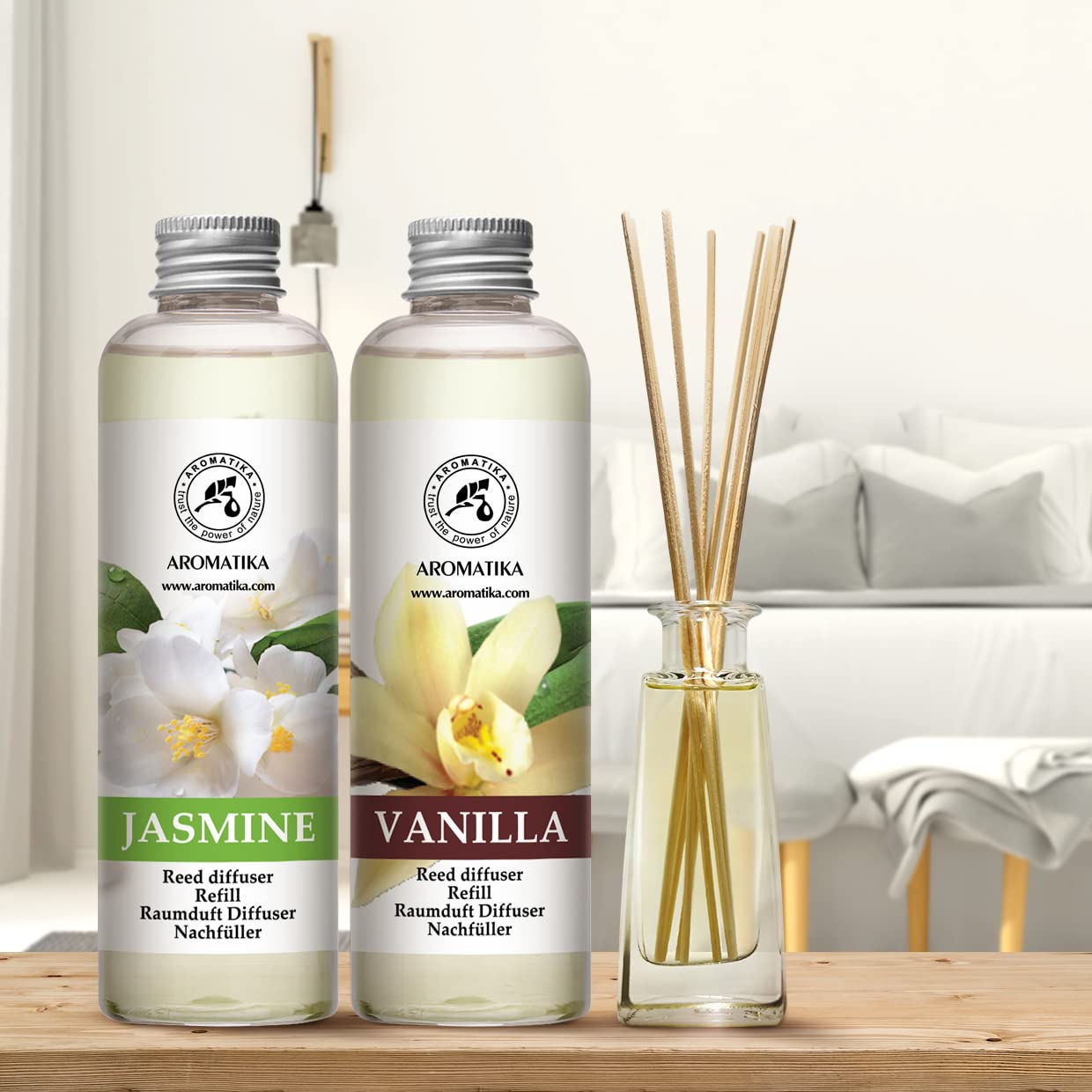 aromatika-reed-diffuser-refill-vanille-jasmin-2x200ml image 4