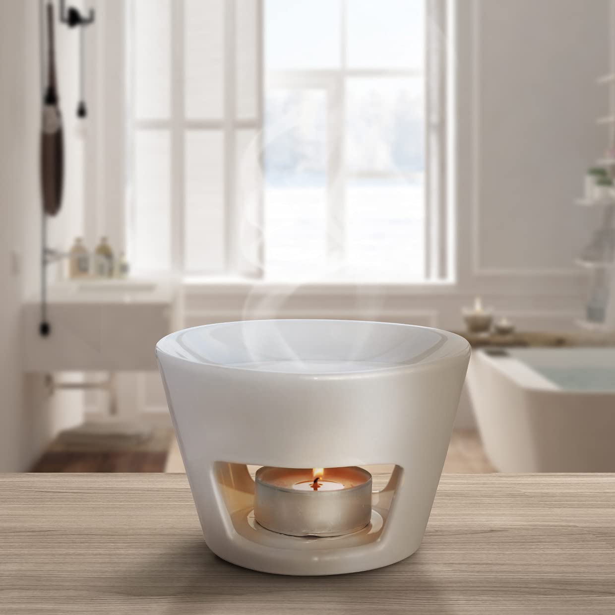 aromatika-duftlampe-keramik-wei-150-ml-mit-kerzen image 7