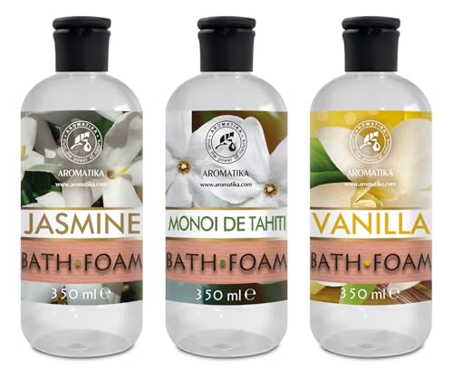 aromatika-badeschaum-set-3x350-ml-vanille-jasmin-monoi-pflegend image 2