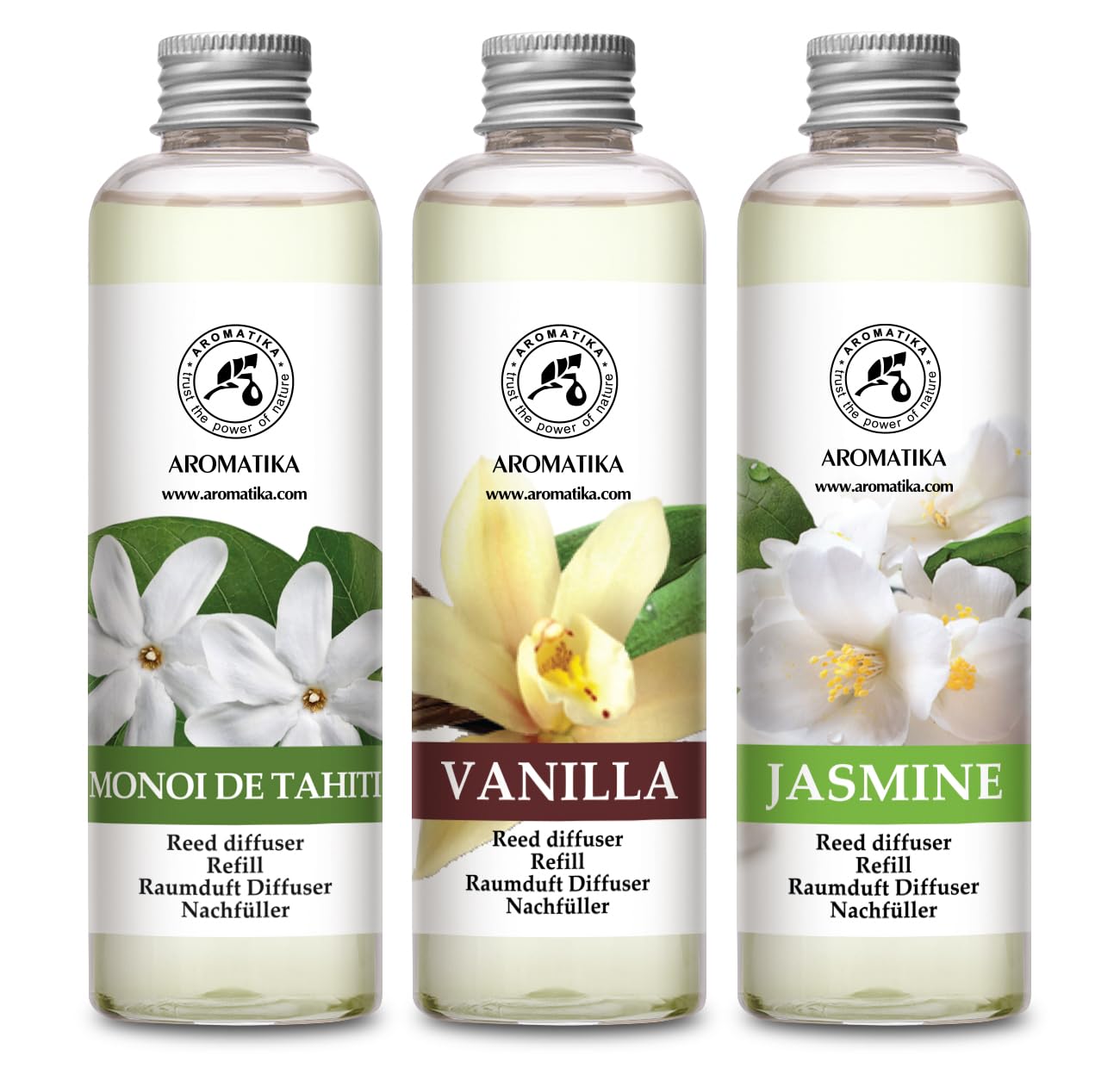 aromatika-raumduft-diffuser-nachf-ller-3x200-ml-monoi-vanille-jasmin image 1