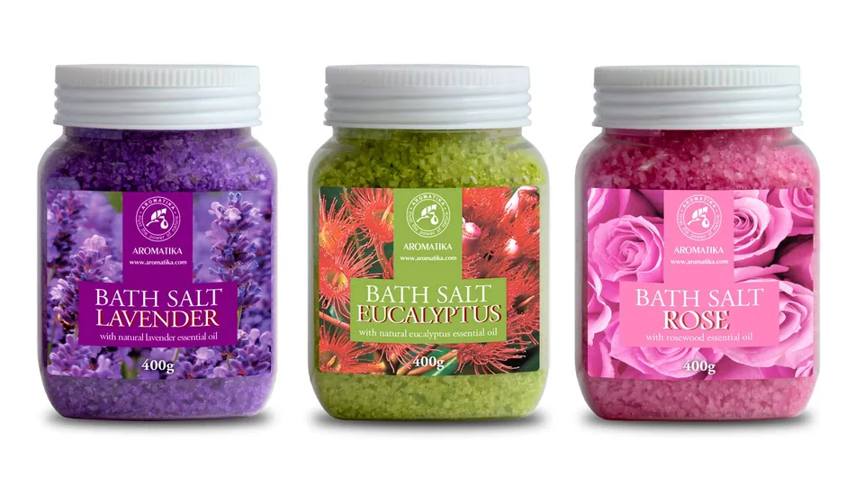 aromatika-badesalz-set-lavendel-rose-eukalyptus-3x400g-meersalz image 1