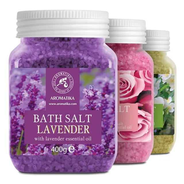 aromatika-bath-salts-epsom-salz-set-lavendel-jasmin-rose-3x400g image 1