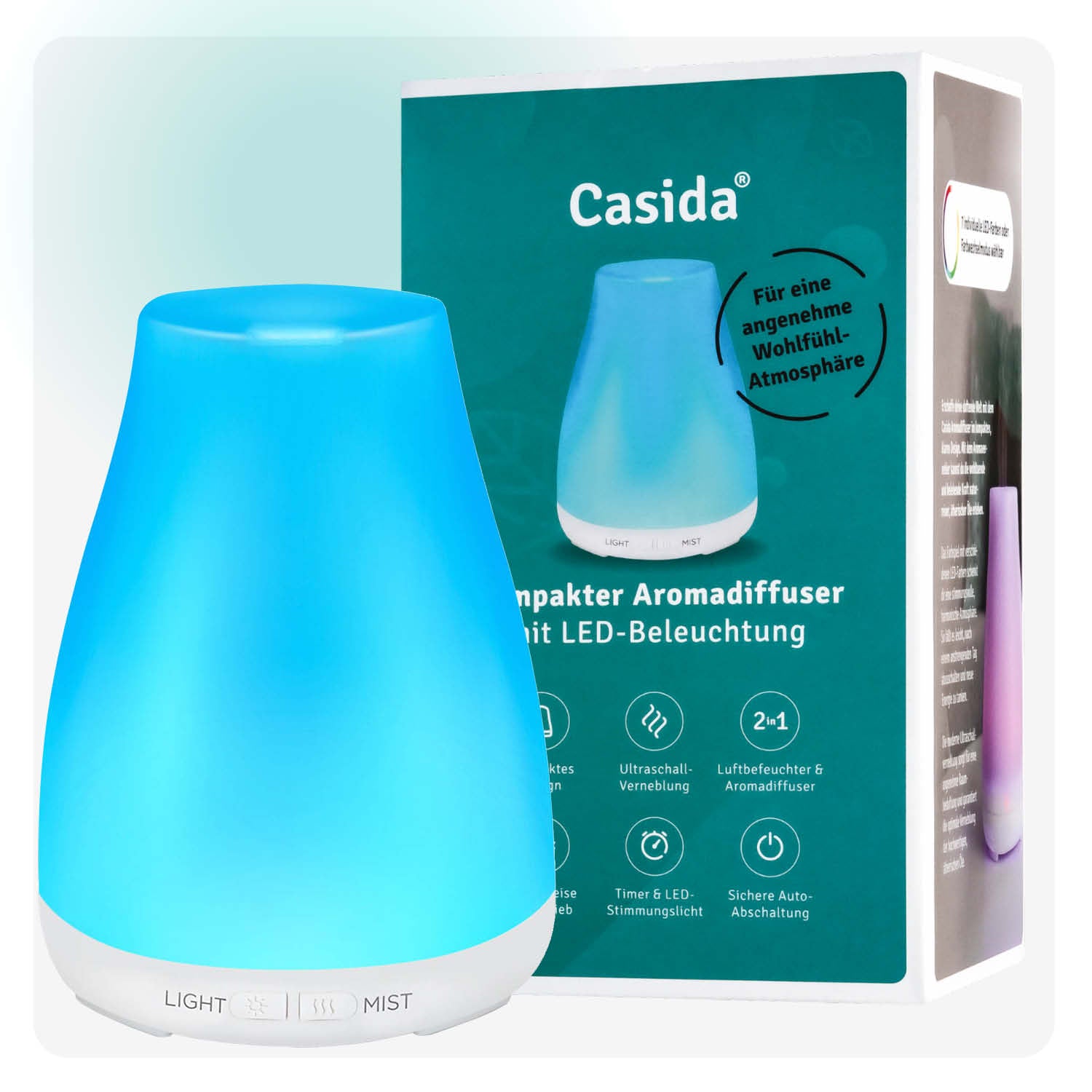 casida-aromadiffuser-kompakt-wei-led-luftbefeuchter-150ml image 2