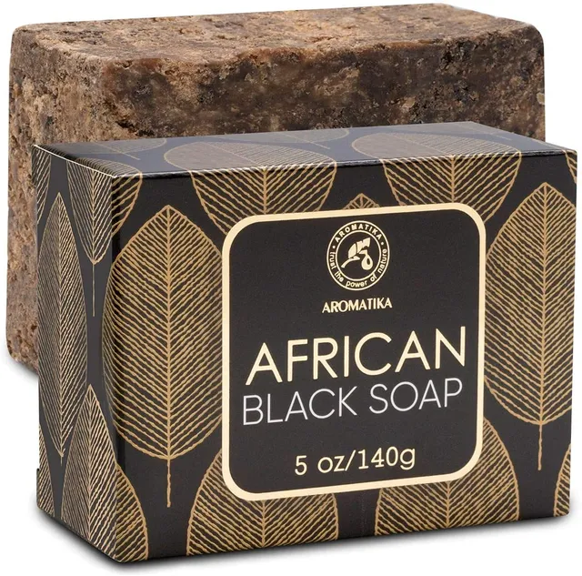 aromatika-afrikanische-schwarze-seife-140g-sheabutter image 1