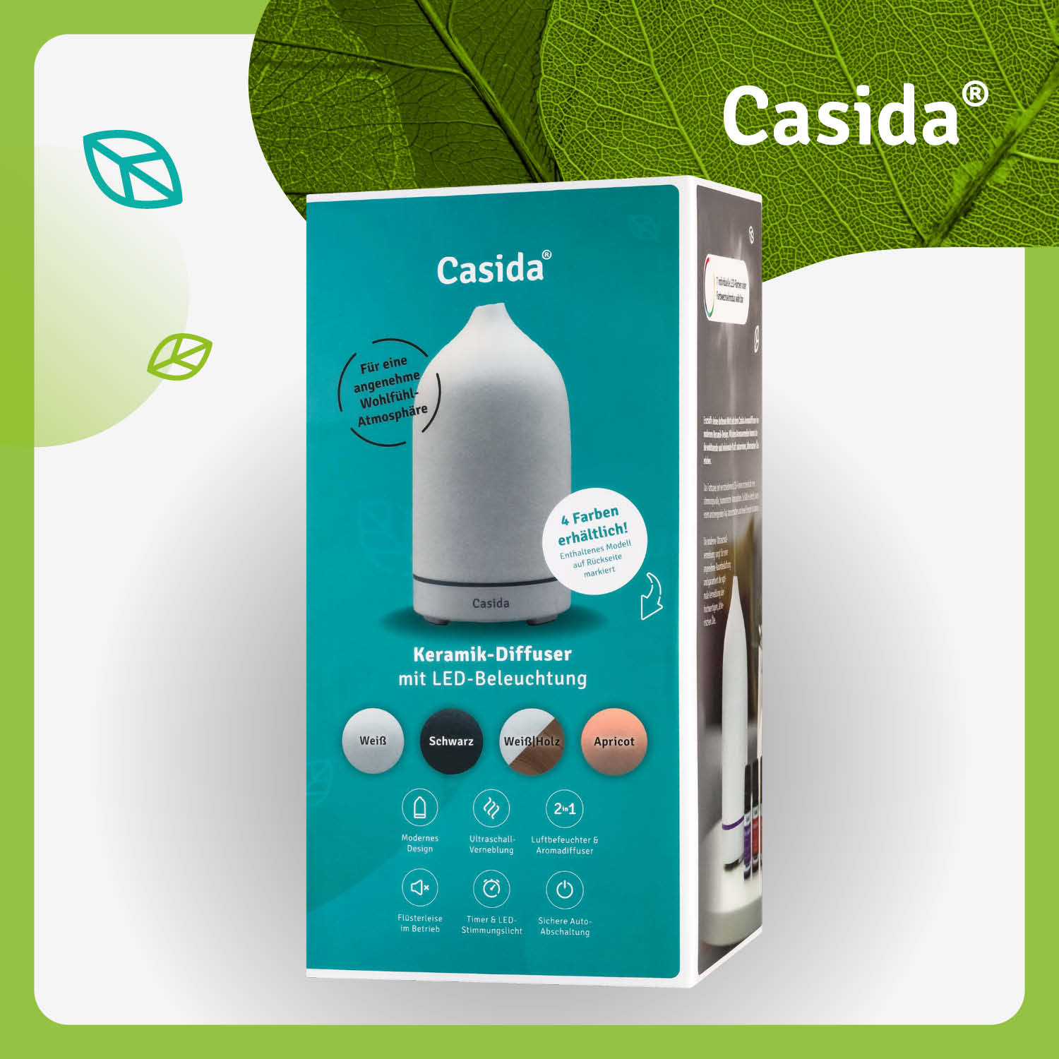 casida-keramik-diffuser-mit-6-d-ften-aroma-diffuser-wei-mit-led image 7