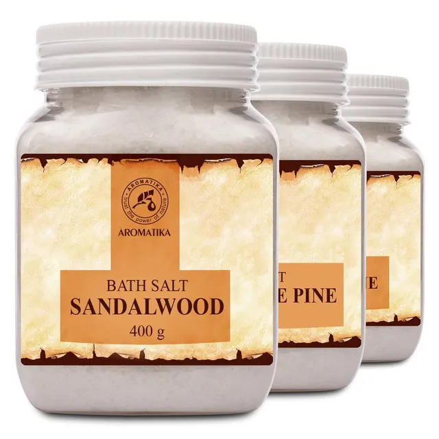 aromatika-bath-salts-epsom-salz-set-sandelholz-zirbe-3x400g image 1