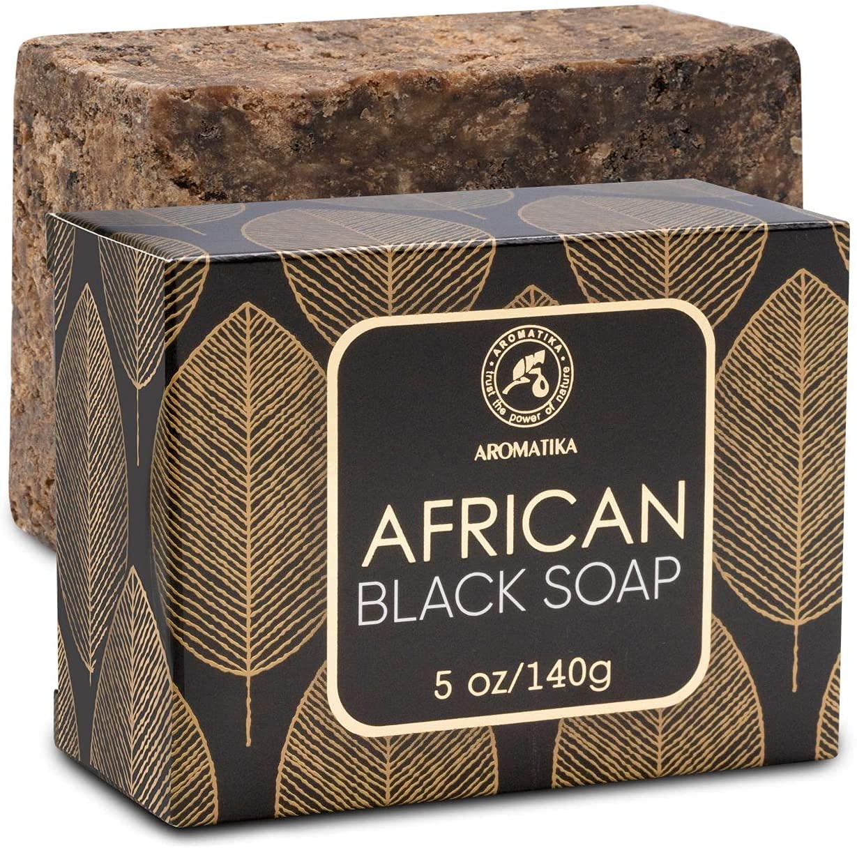 aromatika-afrikanische-schwarze-seife-140g-sheabutter image 1
