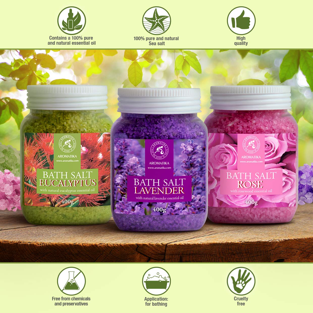 aromatika-badesalz-set-lavendel-rose-eukalyptus-3x400g-meersalz image 2