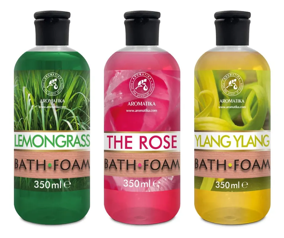 aromatika-badeschaum-set-3x350-ml-lavendel-rose-ylang-ylang image 1