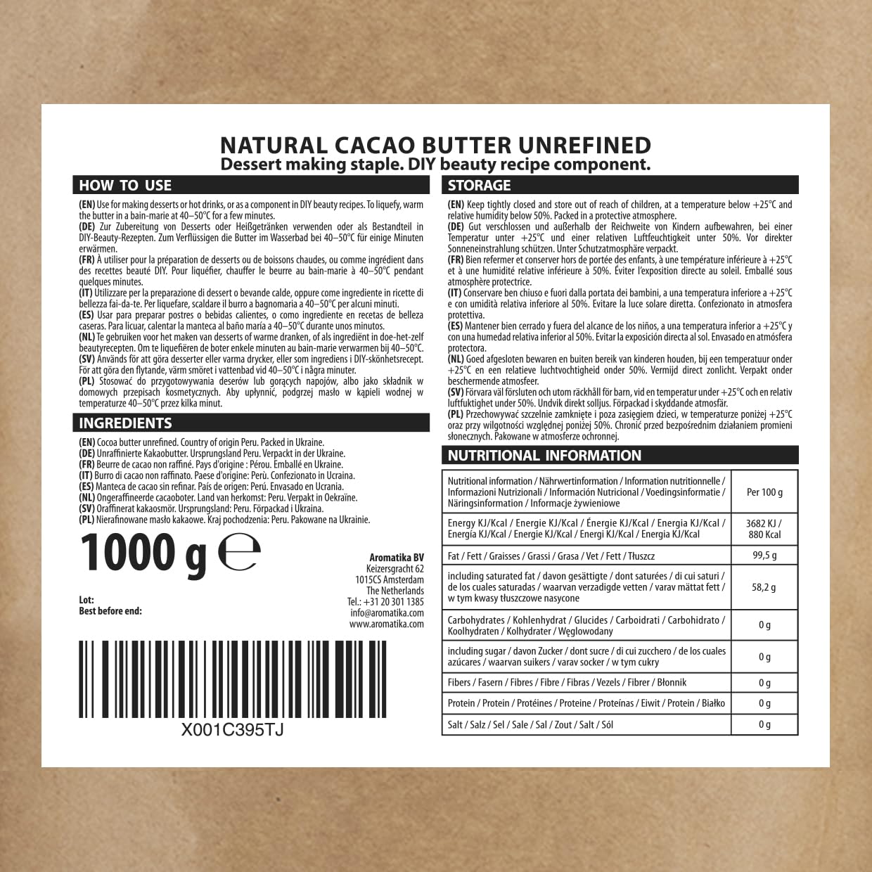 aromatika-body-butters-cacao-butter-1000-g-unraffiniert image 2