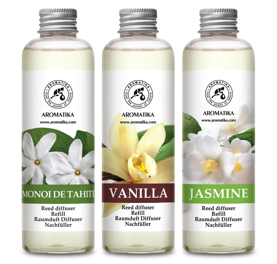 aromatika-raumduft-diffuser-nachf-ller-3x200-ml-monoi-vanille-jasmin image 1