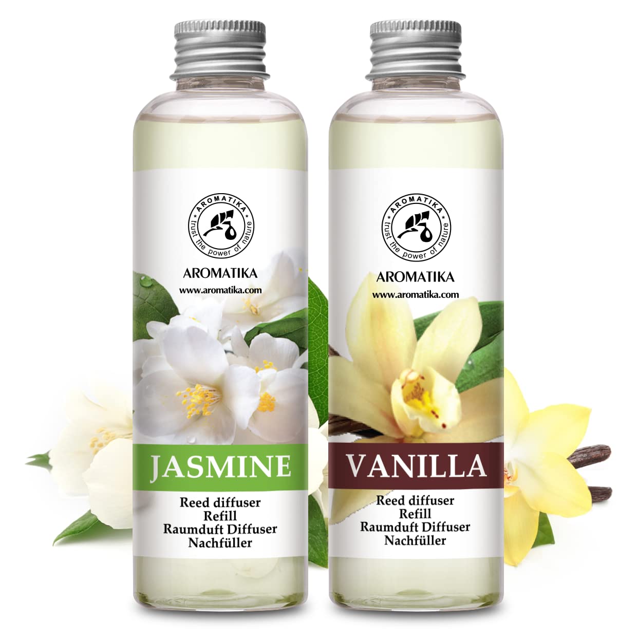 aromatika-reed-diffuser-refill-vanille-jasmin-2x200ml image 2