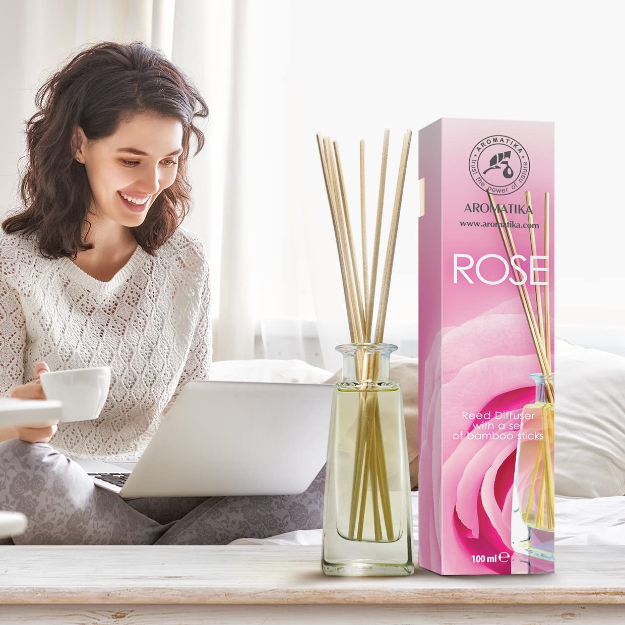 aromatika-reed-diffusers-raumduft-rose-100-ml-set image 6