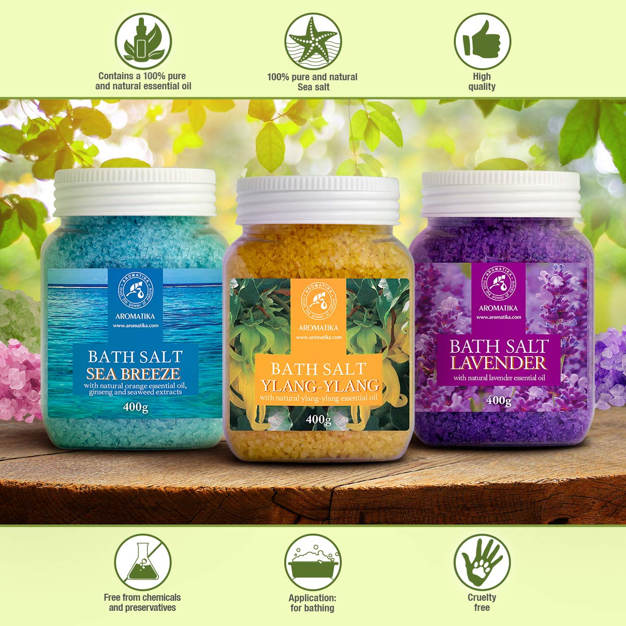 aromatika-badesalz-set-lavendel-meeresbrise-ylang-3x400g-bad image 2