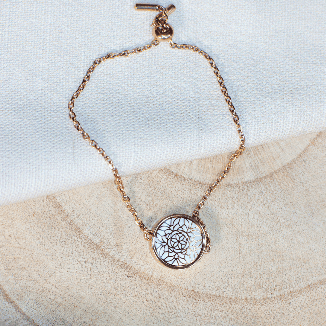 casida-aromaschmuck-perlmutt-armband-ros-gold-diffuser image 2