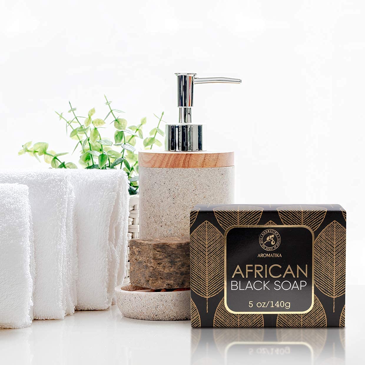 aromatika-afrikanische-schwarze-seife-140g-sheabutter image 5