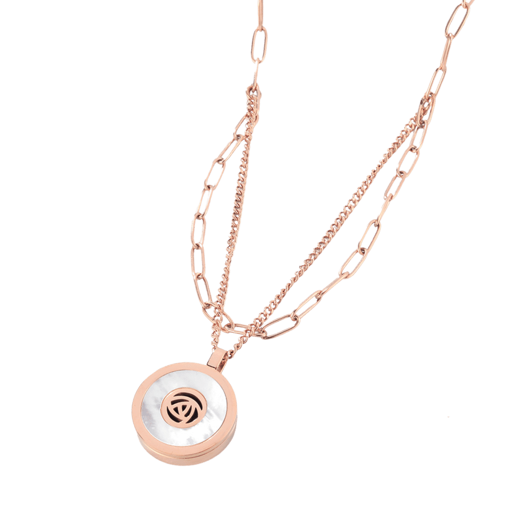 casida-aromaschmuck-halskette-ros-gold-edelstahl-medaillon image 1
